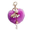 Plush Heart Shape Pendant Keychain Car Key Ring Holder Bag Pouch Hanging Decor. 