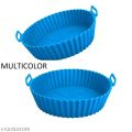 Air Fryer Silicone Pot Air Fryer Silicone Baking Pan Air Fryer Tray, Food Safe Air fryers Oven Accessories (Sky Blue)- 2pcs. 