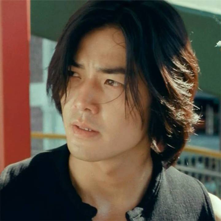 Zheng Yijian Same Wig Center-Parted Bangs Fashion Non-Mainstream Personality Men's Medium and Long Hair Performance Full-Head Wig