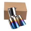 1xUniversal Exhaust Muffler Pipe End Stainless Steel Car Round Mouth Double Pipe Tail Pipe Car Tail Throat Exhaust Pipe. 