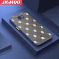 JIUMOO For Samsung J5 2015 Samsung J5008 Samsung J5009 Case Fashion Tide Flower Frosted Transparent Back Cover Lens Camera Protect Phone Case Silicone Edge Full Cover Casing Hard Cases. 