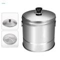 Stainless Steel Rice Steamer with Inset Draining Basket Rice Steaming Bucket 31cmx25cm.