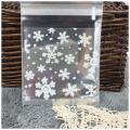 100 pcs Sachets Pouches White Snowflake Packaging Bag for Cookies Biscuits Christmas Candies. 