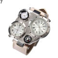 Men Chic Dual Movement Quartz Waterproof Outdoor Thermometer Compass Wrist Watch. 