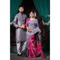 Stylish & fashionable New Matching best /Couple Dress/ For Men & Women /Saree Panjabi/ (Combo Set)). 