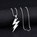 N XL Xiao Zhan Wang Yibo same style lightning pendant necklace trendy simple couple personality pendant sweater chain men. 