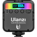 ULANZI VL49 RGB Video Lights, LED Camera Light 360° Full Color Portable Photography Lighting w 3 Cold Shoe, 2000mAh Rechargeable CRI 95+ 2500-9000K Dimmable Panel Lamp Support Magnetic Attraction.