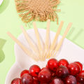 100PCS Wood Disposable Wooden Fruit Fork Dessert Cocktail Fork Set Party Home Household Decor Tableware Supplies. 