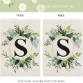 Monograms Letters S Garden Flag Floral Double Sided for Outside. 