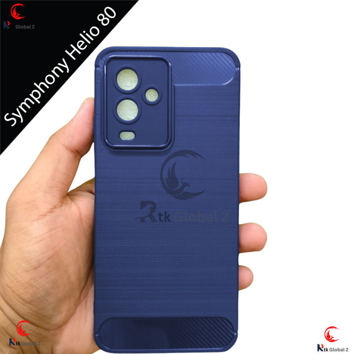 Symphony Helio 80 // Luxury Carbon Fiber Soft Silicon Mobile Phone Back Cover