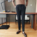 British Style Autumn New Business Mens Dress Suit Pants ple Formal Wear Slim Fit Straight Office Trousers Men Clothing 36-29.