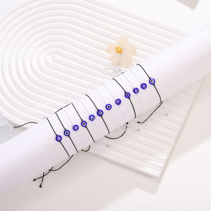 12pcs%20Turkish%20Style%20Evil%20Eye%20Bracelet%20for%20Women%20Men%20Teens%20Lucky%20Red%20Rope%20Handmade%20Wove%20Shell%20Pendant%20Surf%20Anklet%20Wholesale%20-%20Image%203