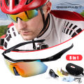Geepact Bicycle Sunglasses Cycling Sunglasses for Men Women Cycling Riding Running Glasses with 3 Interchangeable Lenses.