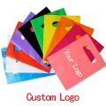 50/100PCS Shopping Bag logo Colorful Poly Tote Bags Plastic Gift Bag Businesses Customer Plastic Bag(Print Fee isn't Included. 