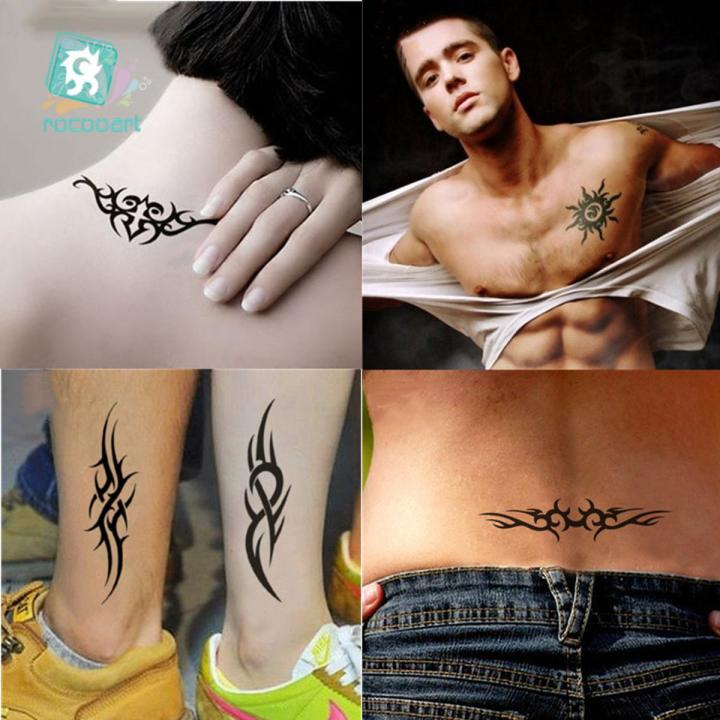 Rocooart Waterproof Temporary Tattoo Stickers Men Women Body Art Painting Waist Shoulder Flash Tattoos Harajuku Design