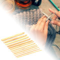 12pcs Crochet Hooks Bamboo Smooth Handcrafted Knitting Needles for Crocheting Shawl. 