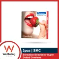 Sensation Strawberry Flavor Super Dotted Condoms for Men 3pcs. 