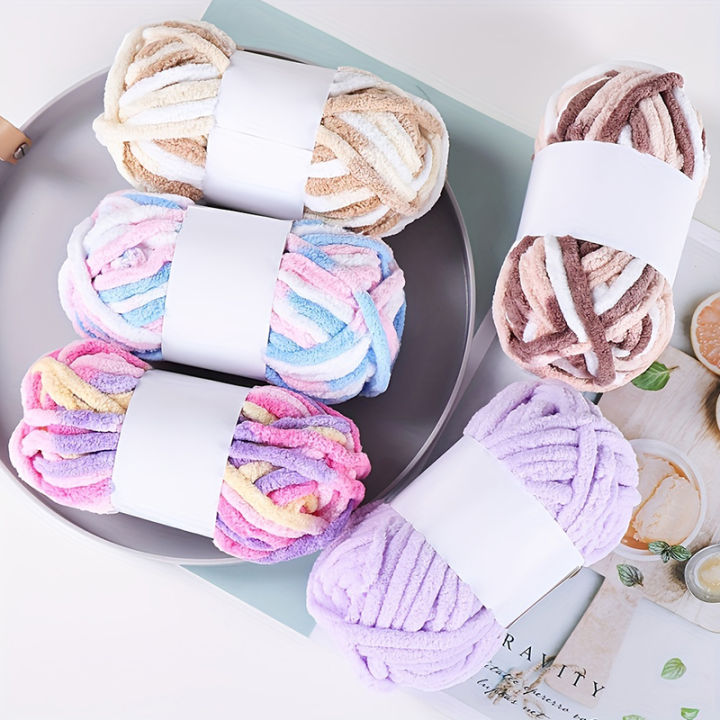 Colorful%20Ice%20Strip%20Coarse%20Wool%20Yarn%20Chenille%20Velvet%20Thick%20Yarn%20Hand%20Knitting%20Anti-Pilling%20Crochet%20Woven%20Scarf%20Sweater%20Thread%20-%20Image%202