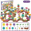 Girls DIY Flower Garden Toys Building Blocks Kids Toddlers Playset Bouquet Creative Growing Floral Garden Parents-child Interct. 