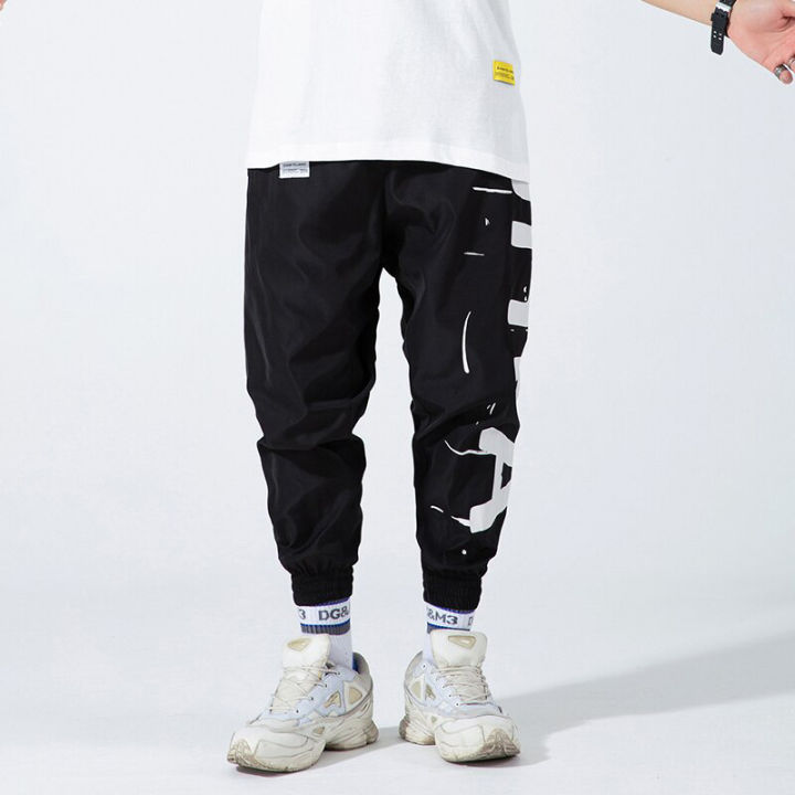 Men Streetwear Side Striped Joggers Pants Mens Hop Checkeoard