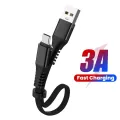 CASIFY X1 3A Type C Cable Super Fast Charging Flat Cable Short USB Type C Cable Black 30CM. 