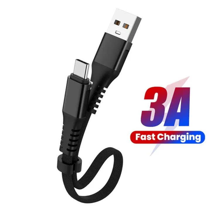 CASIFY X1 3A Type C Cable Super Fast Charging Flat Cable Short USB Type C Cable Black 30CM