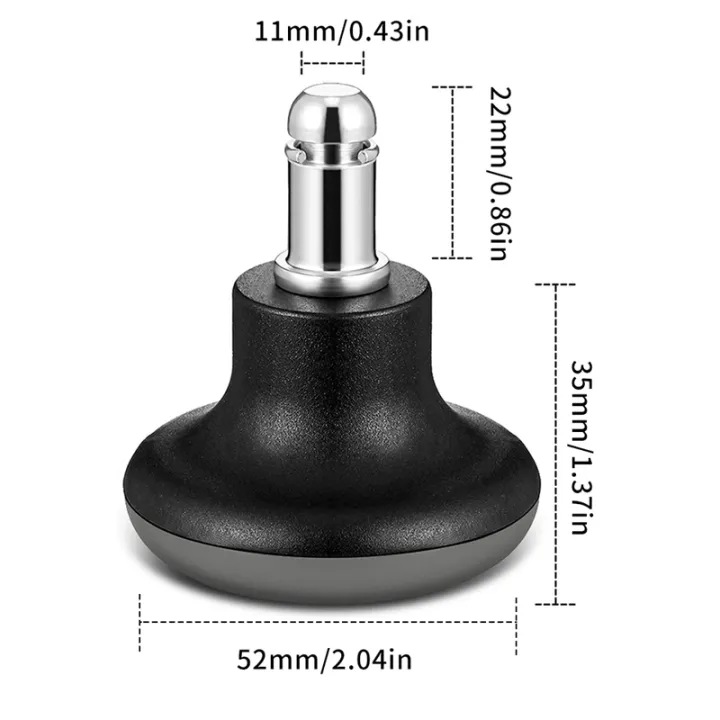 BRADOO-%205Pcs%20Bell%20Glides%20Replacement%20Office%20Chair%20Wheels%20Stopper%20Office%20Chair%20Swivel%20Caster%20Wheels,%202%20Inch%20Stool%20Bell%20Glides%20-%20Image%209