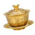 Chinese Tea Cup, Exquisite Tea Cup with Lid and Saucer for Living Room.