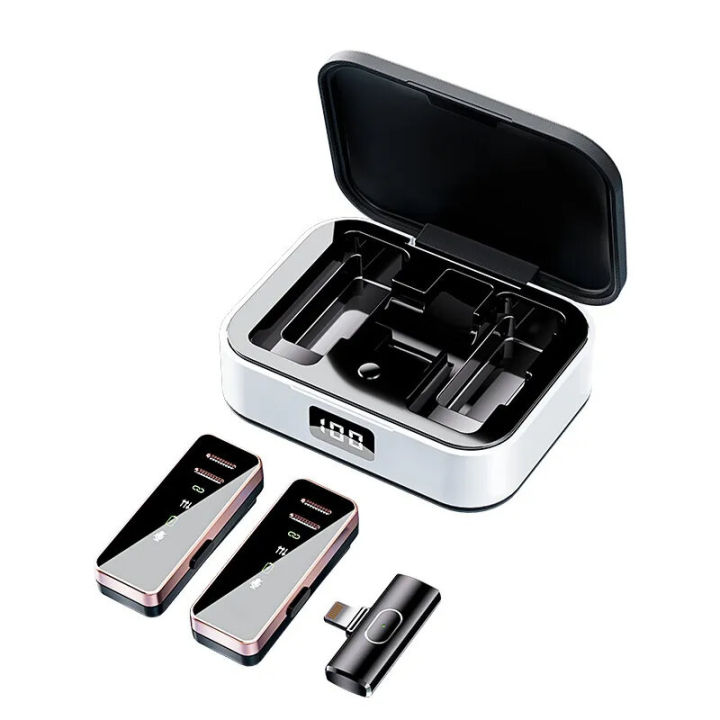-2 wireless collar clip microphone DSP noise reduction video