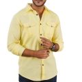 Styles Lemon Yellow Colour Long Sleeve Casual Shirt For Men. 
