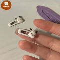 【WindFall】Mini Pachadog Hair Clip Cute Black White Square BB Clip Simple Cartoon Student Headdress  WF. 