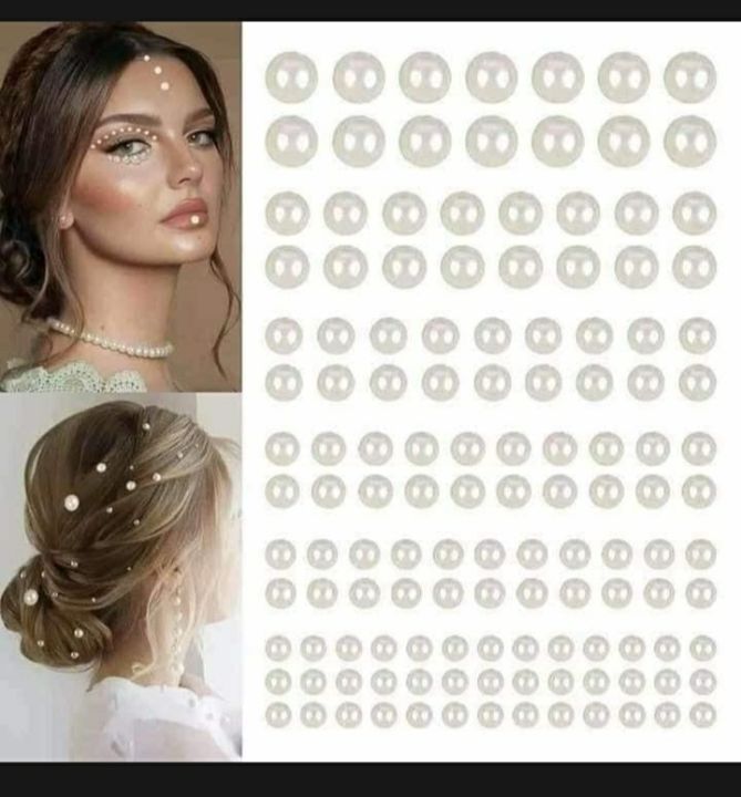 Hair Pearls Stick On Self Adhesive Pearls Stickers Face Pearls Stickers For Girls