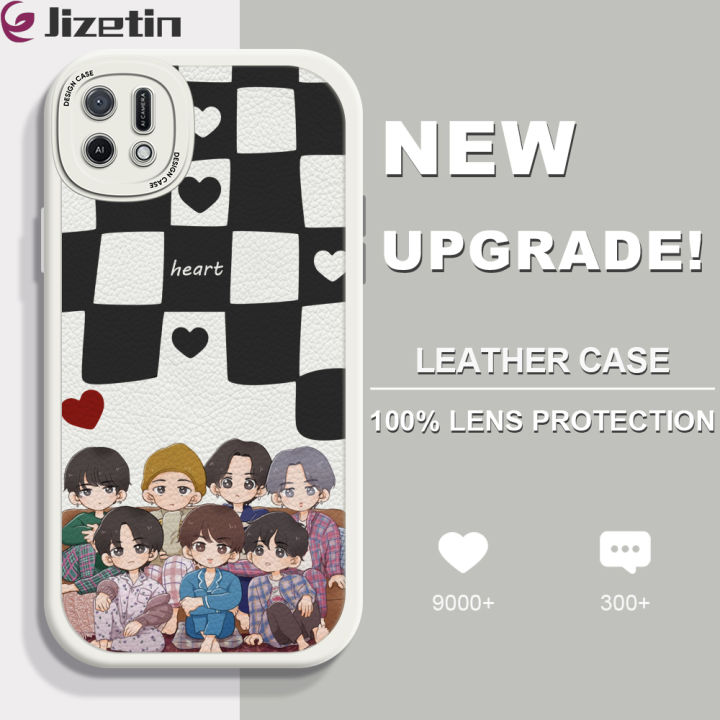 Jizetin%20for%20OPPO%20A16K%20A16E%20Back%20Cover%20BTS%20Group%20Lambskin%20Texture%20PU%20Leather%20Back%20For%20Girls%20Boys%20Soft%20Phone%20Case%20-%20Image%202