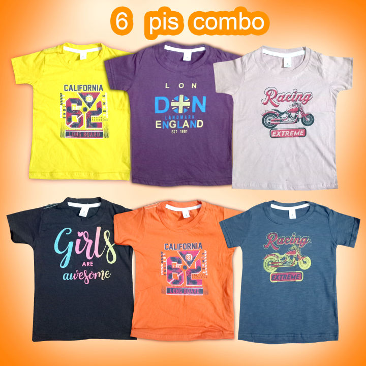 6 Pieces set multi Color boy t-shirt Tank Top kids top, baby boy top