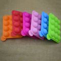 12 Holes Round Ball Lollipop Mold Bakery Silicone Mold Non-stick Dome Chocolate Cake Mould With Sticks for Candy Ice DIY Maker. 