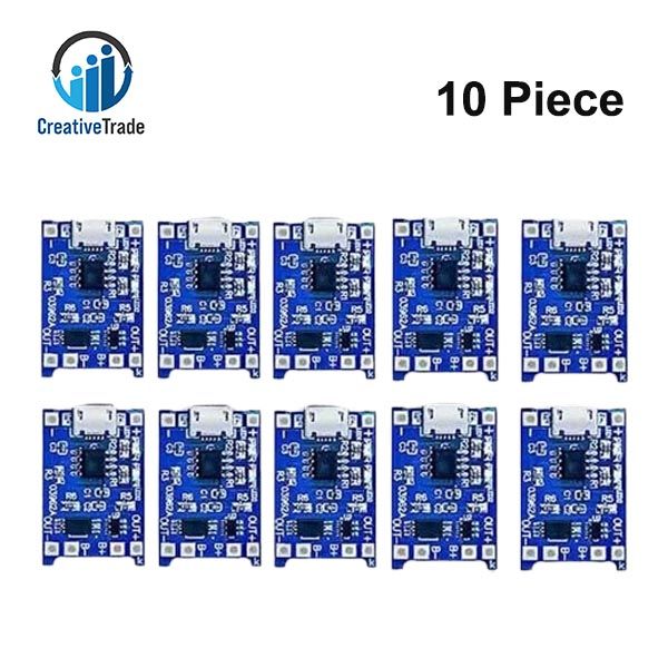 Bundle of 10 Pieces TP4056 Micro USB Battery Charger Module Circuit Board -  -Use For 18650 Lithium Battery