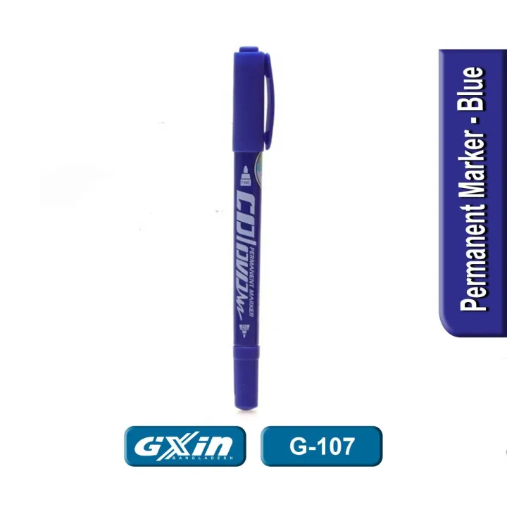 Dual%20tip%20Permanent%20Marker%2012%20Pcs%20Blue%20-%20Image%202