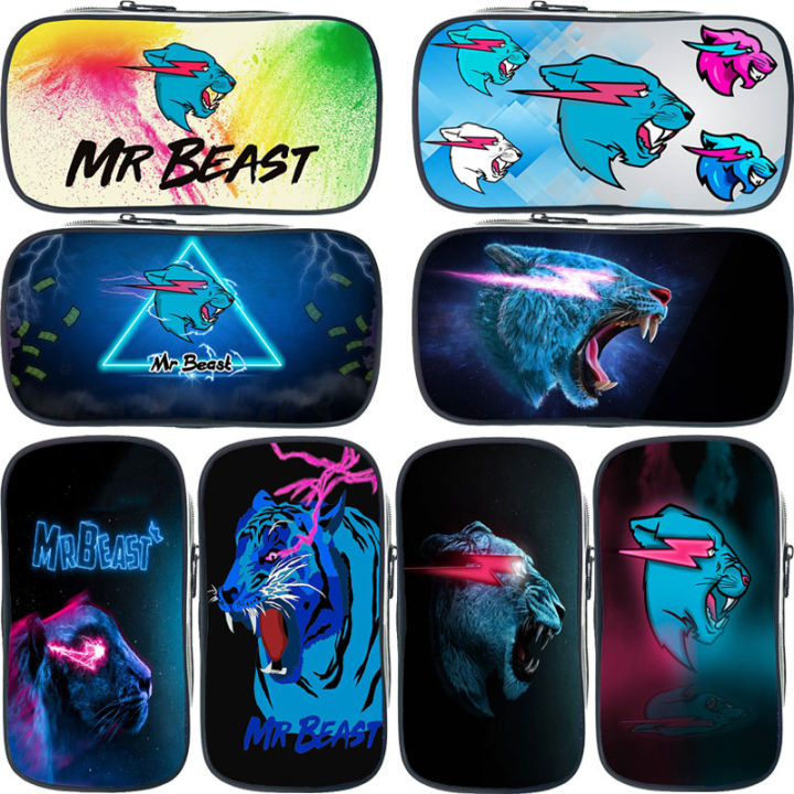 kids Mr Beast Pencil Case Student Pencil Box Zipper Pen Bag Lightning Stationery Bags boys girls School Supplies Makeup Box