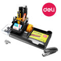 Deli 38252A Desk Organiser (Includes 17 pieces of stationery items) Black. 