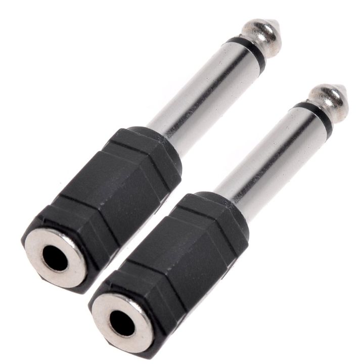Black PVC 6.35mm 1/4 inch TRS Stereo Male Plug to 3.5mm 1/8 Inch Stereo Female Jack 6.35mm Audio Adapter