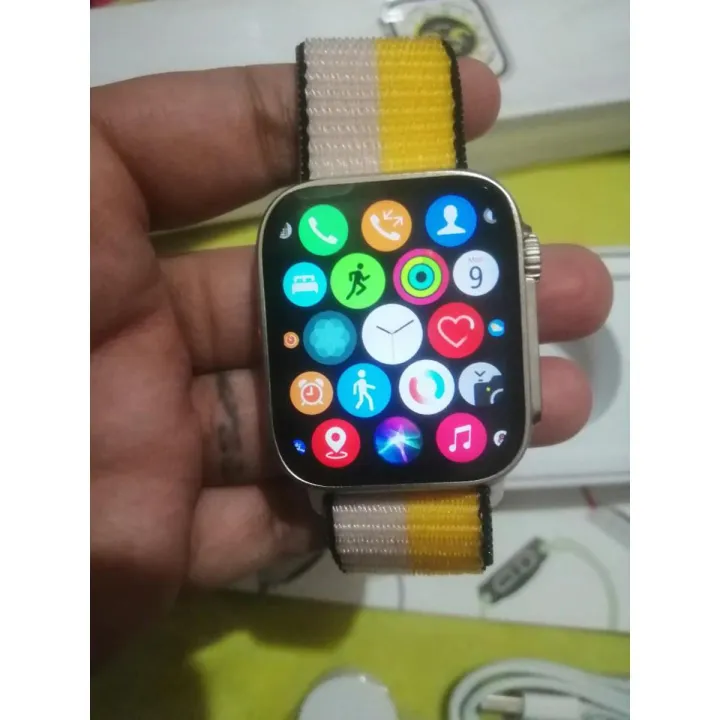 H10 Ultra Smart Watch Making Answer Calls via Bluetooth Daraz