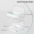 2Layers Orthodontic Retainer Braces Storage Box Teeth Soaking Denture Cleaning.