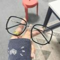 Myopia Glasses Green Large Frame Anti-blue Light Women's Flat Korean Style Eye Frame Girls Glasses Clear Glasses Women. 