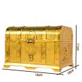 Pirate Treasure Chest Decorative Treasure Chest Keepsake Jewelry Box Plastic Toy Treasure Boxes Party Decor Large Size Electroplating Gold.