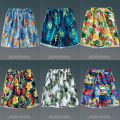 Summer flower shorts, men's loose plus size Hawaiian beach pants, large pants, trendy brand quick-drying pants, couple cropped pants.