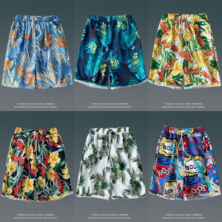 Summer%20flower%20shorts,%20men's%20loose%20plus%20size%20Hawaiian%20beach%20pants,%20large%20pants,%20trendy%20brand%20quick-drying%20pants,%20couple%20cropped%20pants%20-%20Image%202