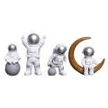 4 Pcs Astronaut Figure Statue Figurine Spaceman Sculpture Educational Toy Desktop Home Decoration Astronaut Model Blue.