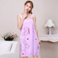 Bathroom Women Bath Towels Wearable Towel Dress Beach Adults Bath Gown SPA Sling Robes Home Nightwear Microfiber Women Bathrobe. 