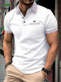 New 2024 High Street CARTELO Street Leisure Business 3D Print Flip Collar Business Men's Short sleeved POLO Shirt. 