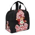 Strawberry Shortcake And Cat Thermal Insulated Lunch Bags Women Resuable Lunch Tote for Outdoor Camping Travel Storage Food Box.